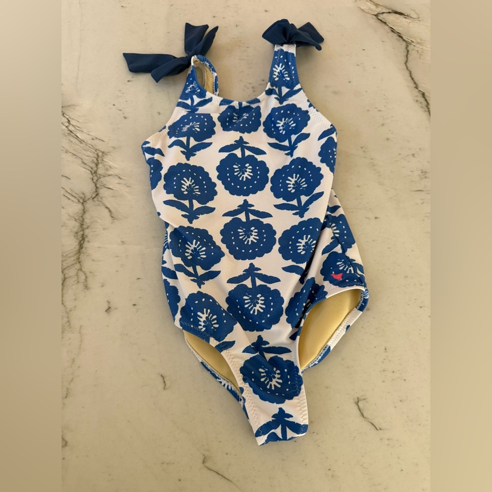 Pink Chicken Blue and White One Piece Swimsuit